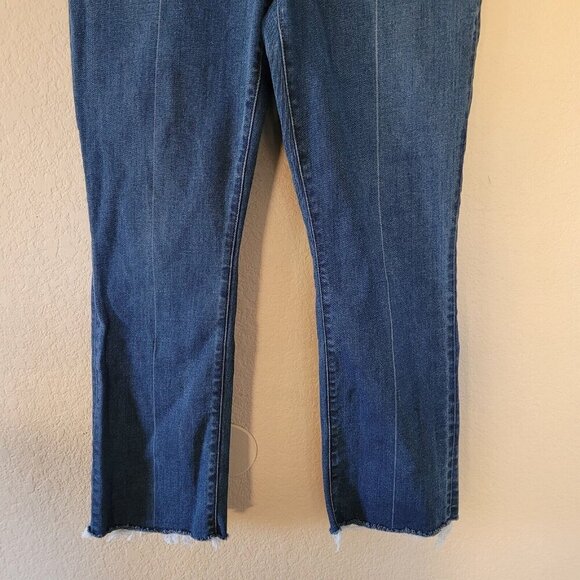 Everlane Womens Kick Crop High Rise Jean Size 29 Dark Blue Raw Hem Pocket Fray - Picture 8 of 11